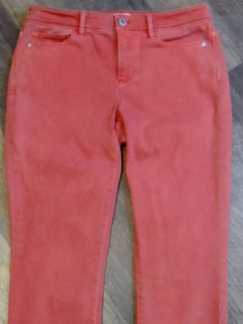 J.Jill Coral Red Jeans Authentic Fit Slim Ankle Sze 4